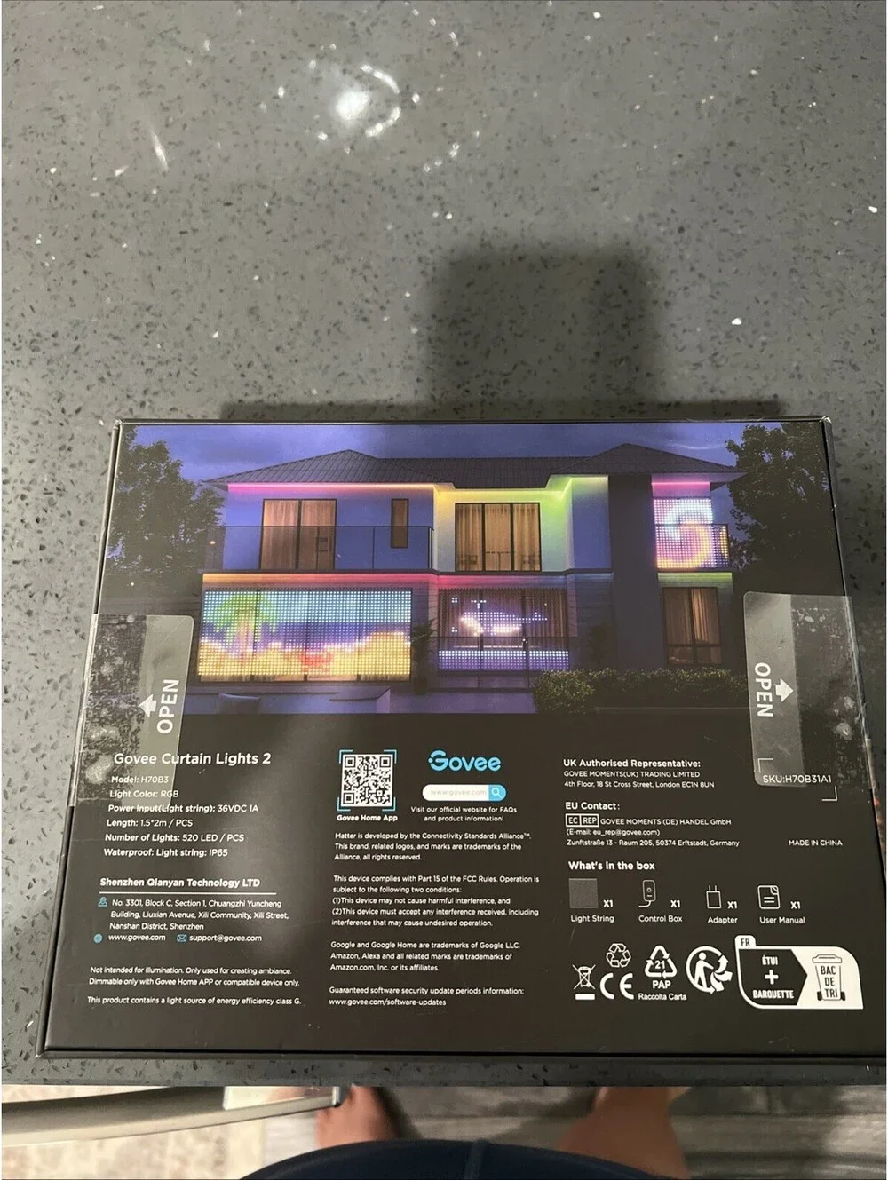Govee Waterproof RGB Curtain Lights 2 (520 LED) Model H70B3 NEW